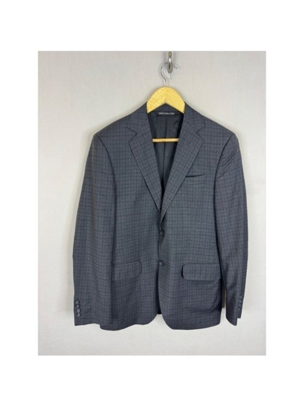 Coppley Esquire York Grey Windowpane Wool Blazer Reda 1865 Italian Fabric 38R